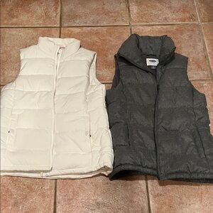 Puffer Vest Set -cream and gray. Double deal!!!SMALL. LIKE NEW!